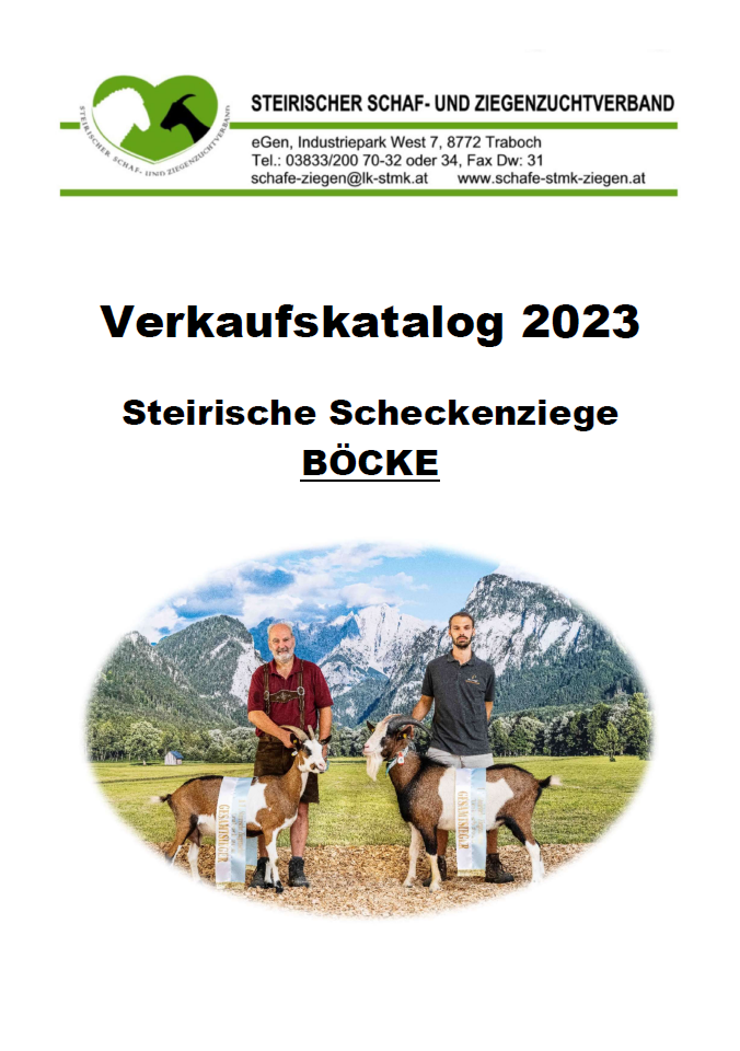 Verkaufskatalog Böcke (Steir. Scheckenziege)